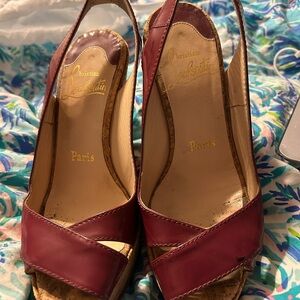 Christian Louboutin Maroon Wedge Heels